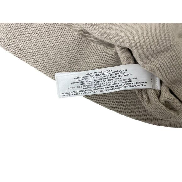 Massimo Dutti Mens Cardigan Sweater XL Beige Cotton Full Zip 0978/350 NWT - Picture 7 of 13